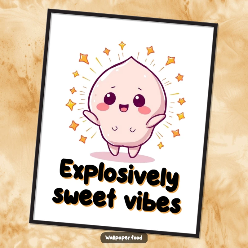 Funny Poster: A beaming candy character with a dynamic starry explosion effect, bringing vibrant humor to wall art.