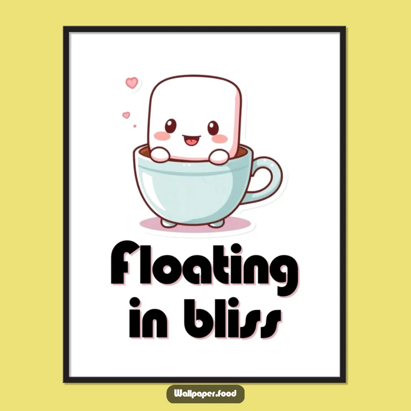 Funny Marshmallow Cocoa Poster: Sweeten Your Walls with This Hilarious Art!