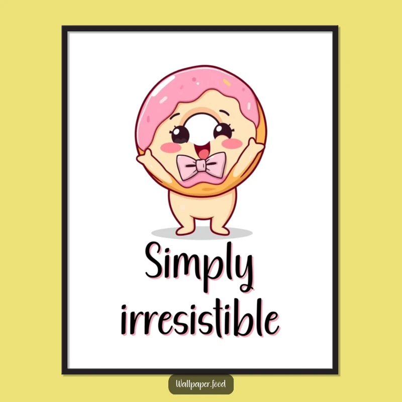 Funny Donut Bow Tie Poster - Dramatic Sweet Wall Art Gift!