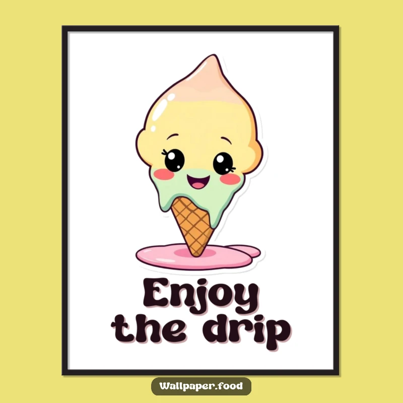 Funny Melting Ice Cream Poster: Add a 'Cool' Vibe with This Hilarious Art!