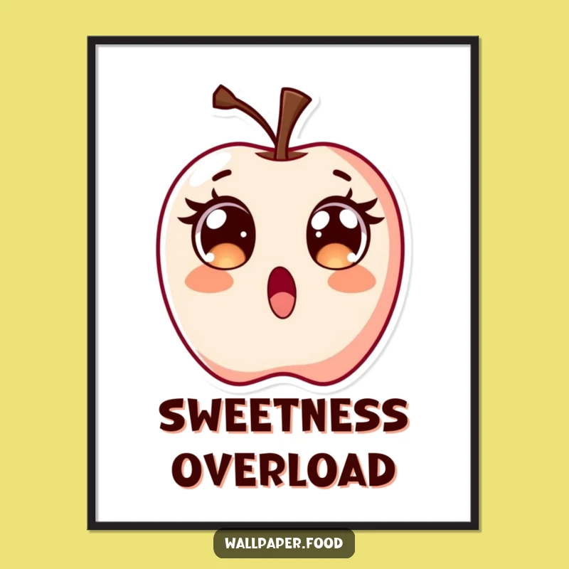 Funny Surprised Candy Apple Poster, Add Excitable Art to Your Walls