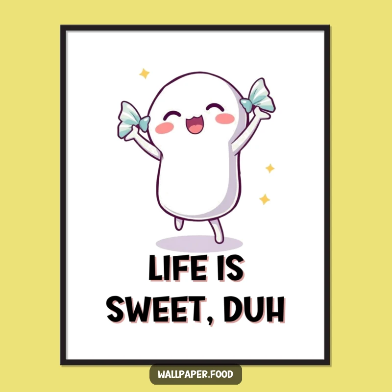 Funny Dancing Candy Poster: Shimmering Art, Joyful Decor, Hilarious Gift