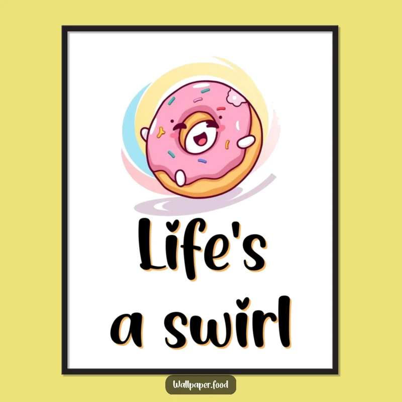 Funny Donut Swirl Poster - Happy Character Wall Art for Sweet Decor!