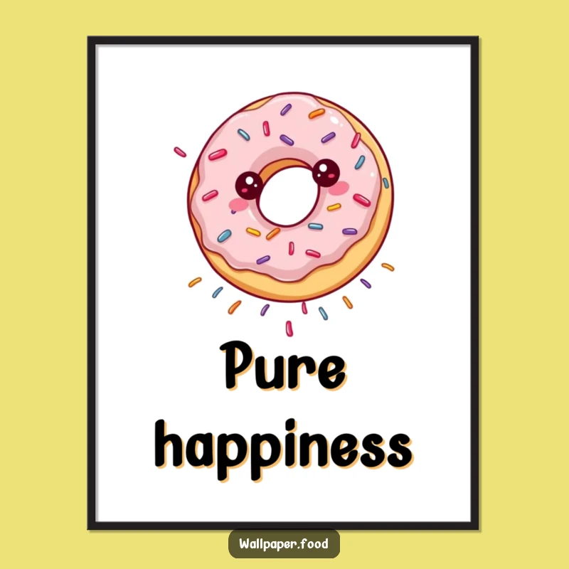Funny Spinning Donut Poster - Sweet Art with Sprinkle Showers Gift
