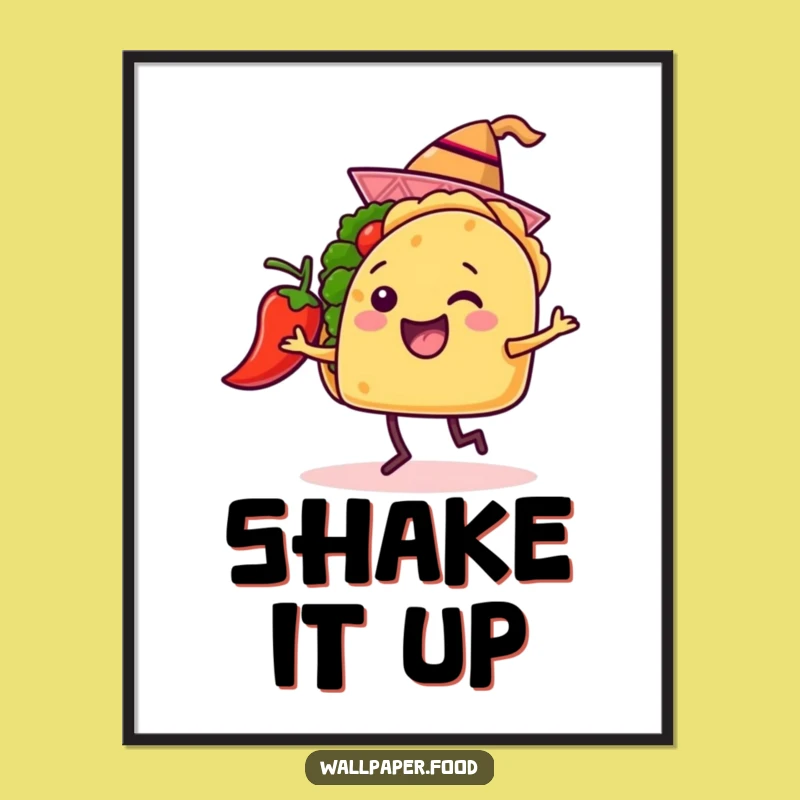 Funny Taco Dancing Poster - Vibrant Fiesta Wall Art Gift!