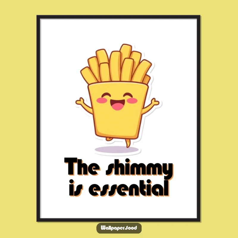 Funny French Fry Shimmy Poster - Add Groovy Art to Your Walls