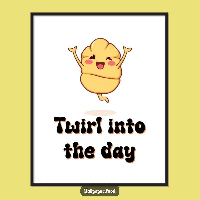 Funny Croissant Pirouette Poster - Bring Graceful Art to Your Walls