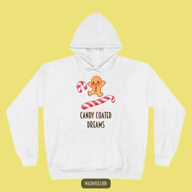 Funny Joyful Gingerbread Man Candy Cane Hoodie: Cozy Festive Fun