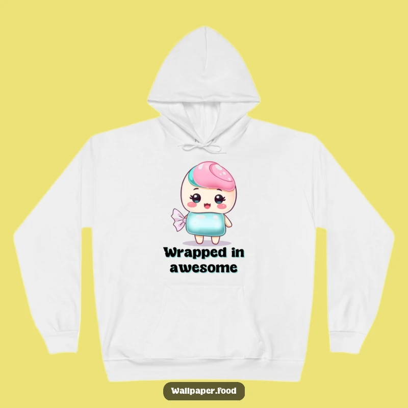 Funny Candy Wrapper Hoodie, Cozy Sweetness, Shimmering Comfort Gift