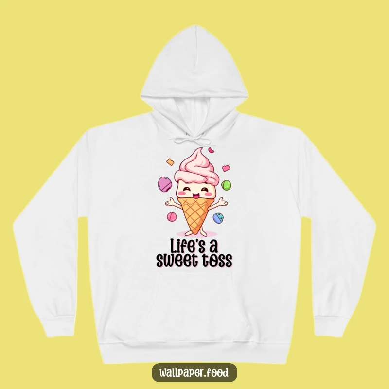 Funny Ice Cream Cone Juggling Hoodie, Cozy Up with Sweet, Hilarious Comfort