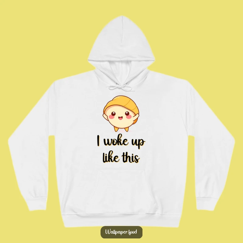 Funny Croissant Stretching Hoodie - Cozy & Happy Pastry Warmth