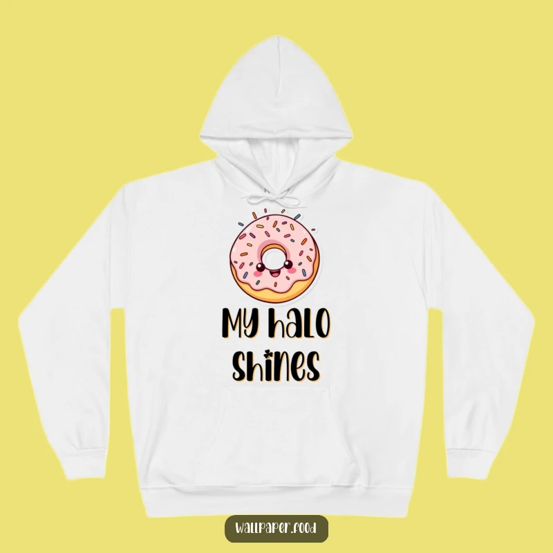 Cozy Funny Halo Donut Hoodie: Divine Comfort with a Sprinkle Halo