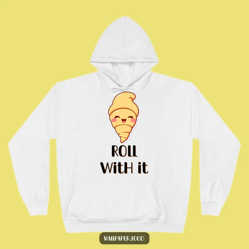 Cozy Funny Croissant Wink Hoodie - Indulge in Warmth with This Pastry Pal