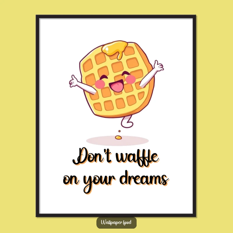 Funny Free Printable Waffle Cartwheel Wall Art - Quirky Downloadable Decor