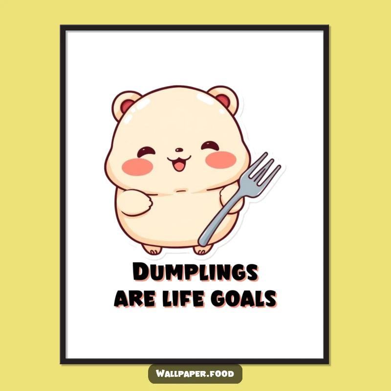 Free Printable Wall Art: Proud Dumpling Fork, Humorous Downloadable Decor for Kitchen