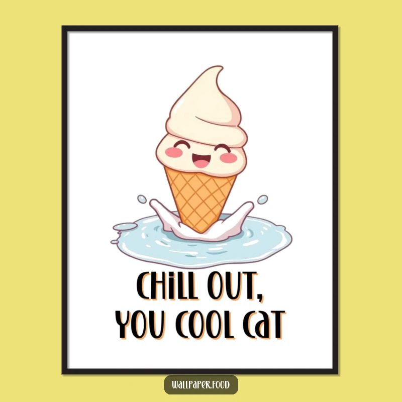 Free Printable Ice Cream Splashing Art: Joyful Cone Downloadable Decor for a Playful Space