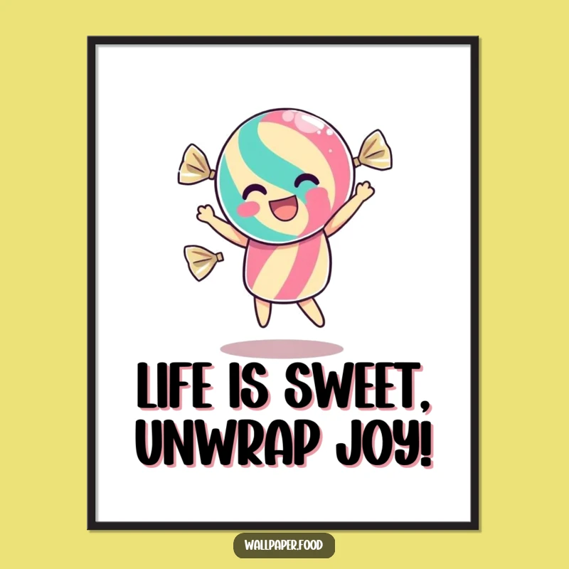 Free Printable Wall Art: Dancing Candy Wrapper, Fun Downloadable Decor for a Sweet Space