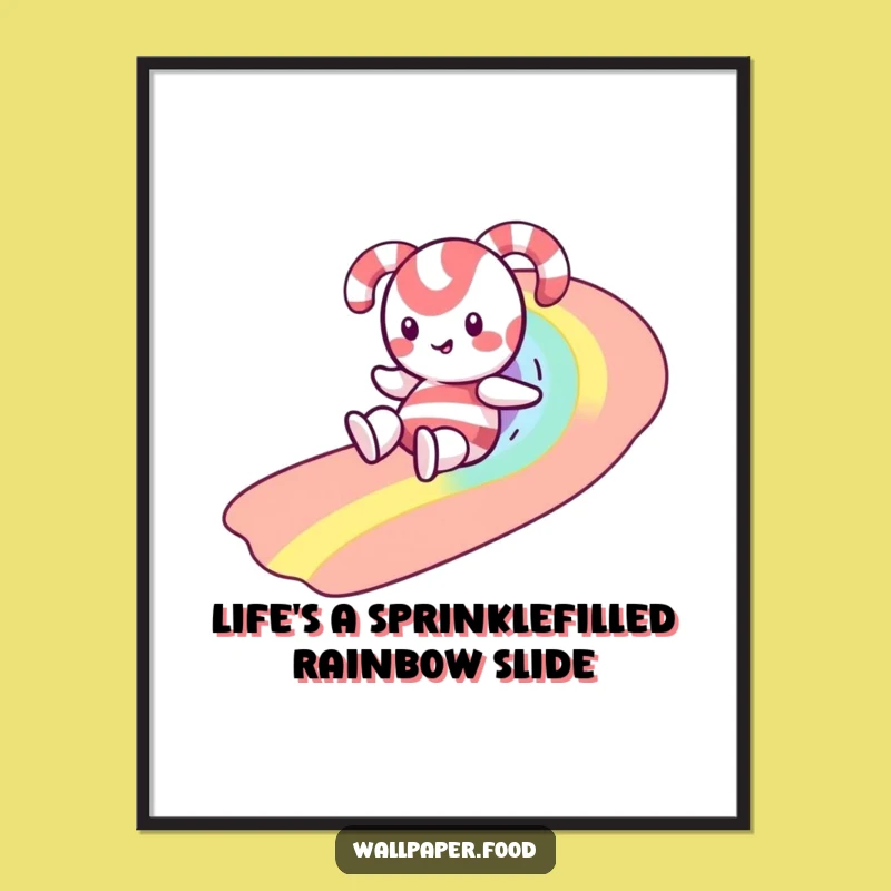 Funny Free Printable Wall Art: Candy Cane Rainbow Sprinkle Bliss - Downloadable Decor!