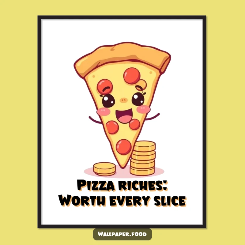 Funny Free Printable Wall Art: Lucky Pizza Slice - Wealthy Downloadable Decor!