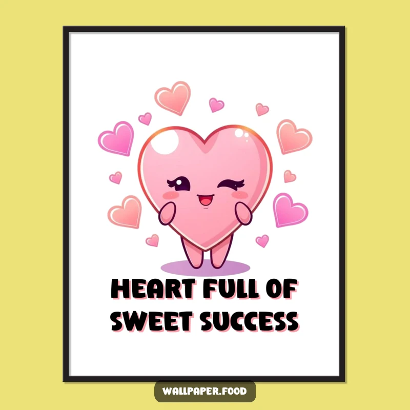 Funny Free Printable Wall Art: Winking Candy Heart Glow - Downloadable Decor!
