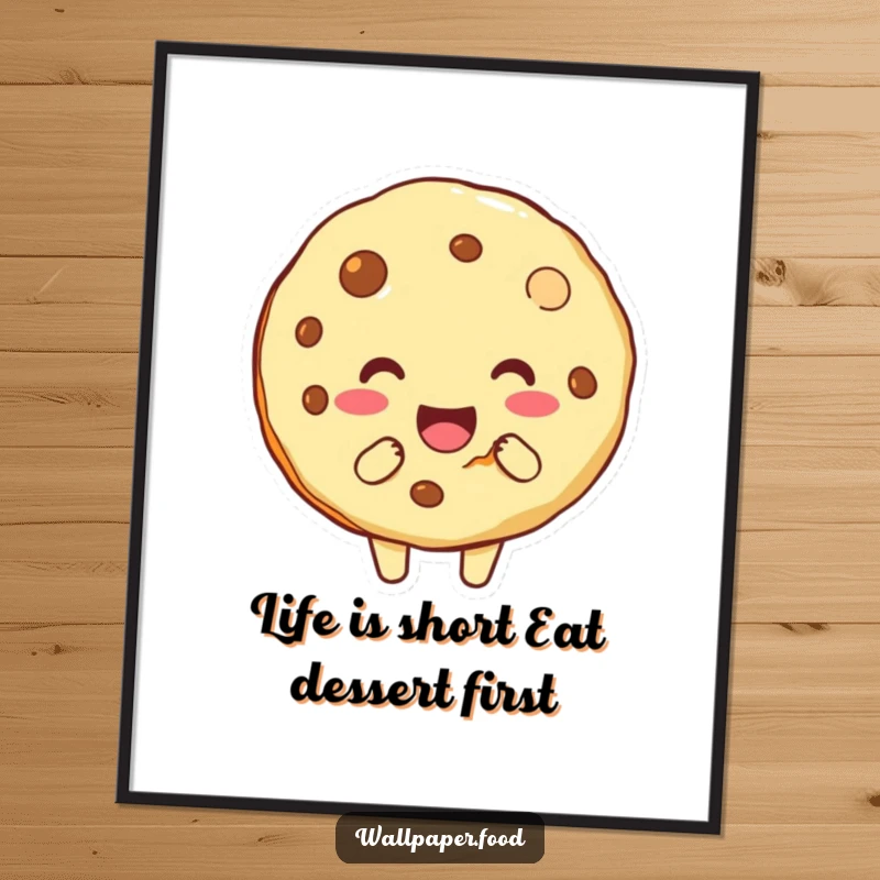 Funny Free Printable Wall Art of a playful cookie character with a bite taken out, bringing quirky charm to your space.