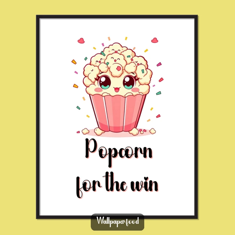 Free Printable Popcorn Confetti Wall Art - Playful Snack Decor Downloadable Gift