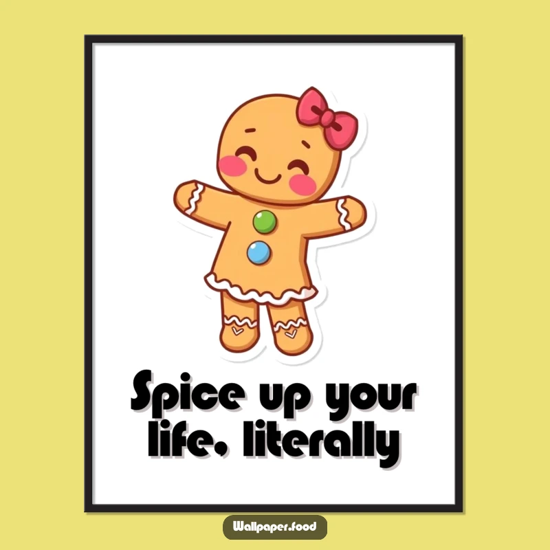 Funny Free Printable Gingerbread Dancing Wall Art - Humorous Downloadable Decor