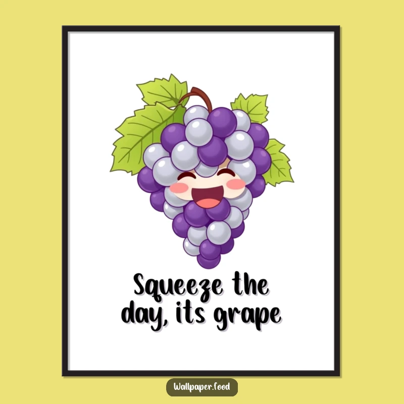 Free Printable Wall Art: Giggling Grapes Bursting Funny Downloadable Decor