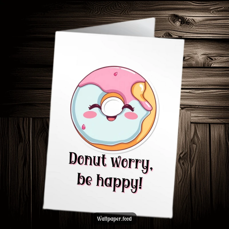 Funny Free Printable Birthday Card: A winking donut with a bite missing, offering a sweet and humorous greeting for a special day.