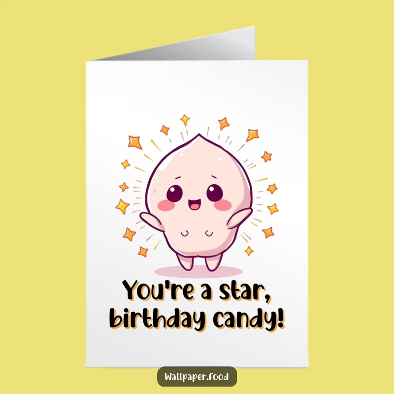 Free Printable Birthday Card: Starry Candy Blast, A Joyful and Funny Downloadable Greeting for a Sweet Celebration