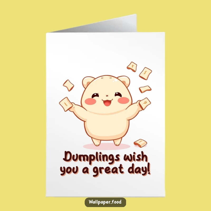 Free Printable Dumpling Juggling Fortune Cookies Funny Birthday Card - Instant Download Gift