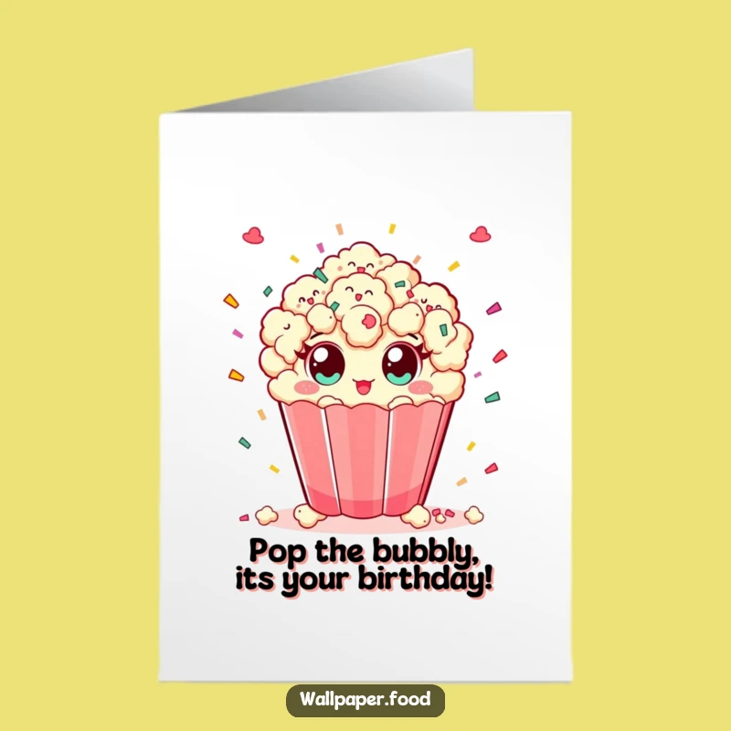Free Printable Funny Popcorn Birthday Card - Confetti Fun Downloadable Gift