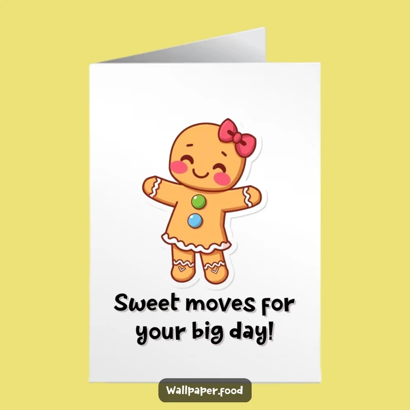 Free Printable Happy Birthday Gingerbread Man Dancing Card - Funny Downloadable Gift