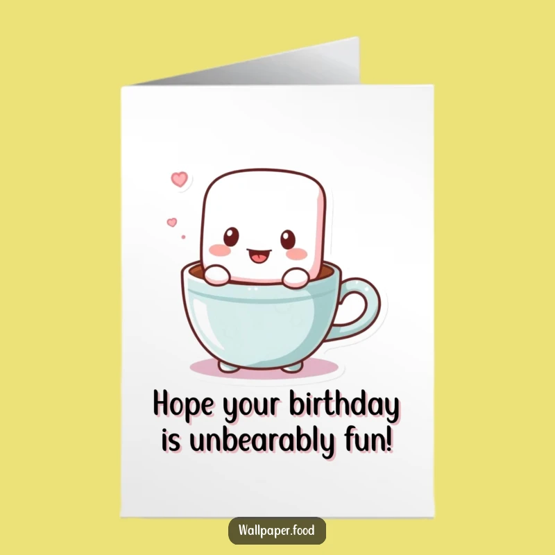 Free Printable Marshmallow Birthday Card Cozy Downloadable Gift DIY Greeting