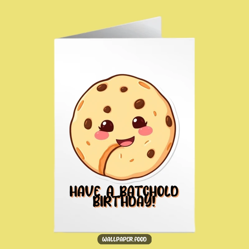 Free Printable Birthday Card: Cookie Character's Grinning Bite