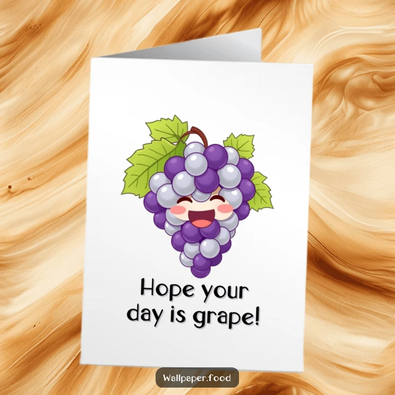 Funny Free Printable Birthday Card: A bunch of grapes giggling uncontrollably, practically bursting with birthday joy and excitement.