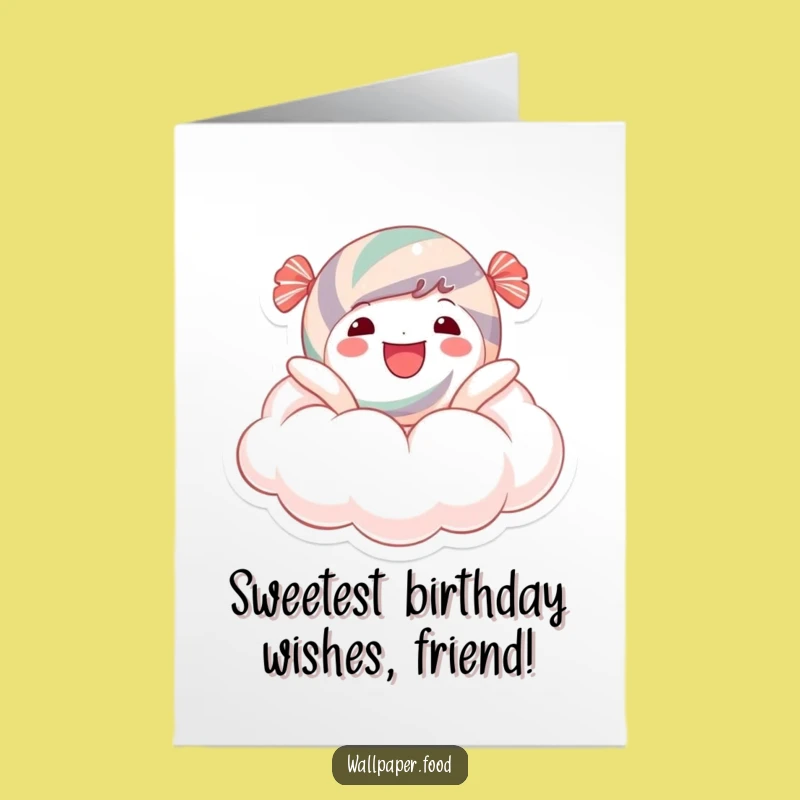 Free Printable Birthday Card: Candy Cloud Float, Sweet Downloadable Wishes