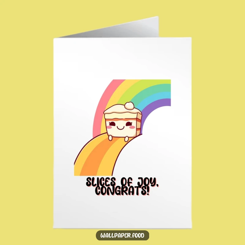 Free Printable Congrats Card: Cake Slides Rainbow, Funny Downloadable for Big Wins