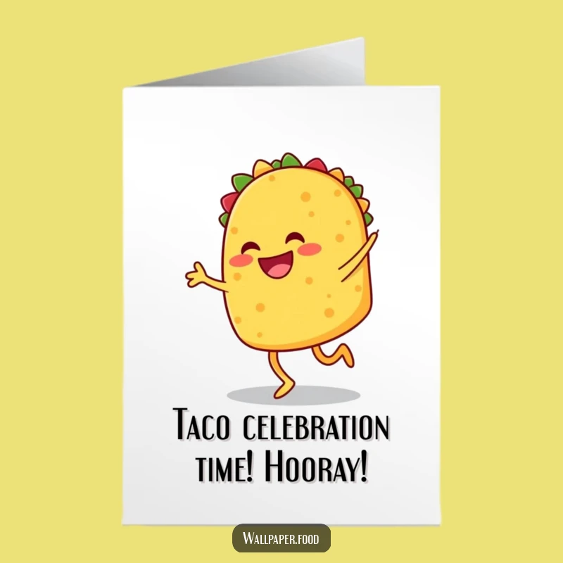 Free Printable Congrats Card: Joyful Taco Dancer for Celebrating Success in Style