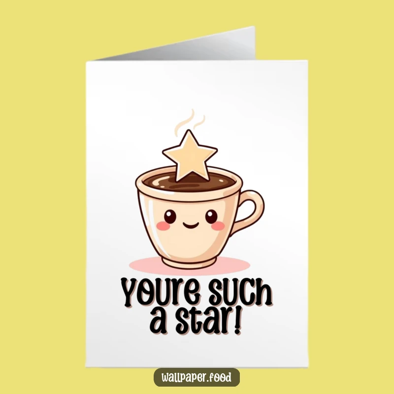 Free Printable Congrats Card: Star Steam Coffee Cup Celebration