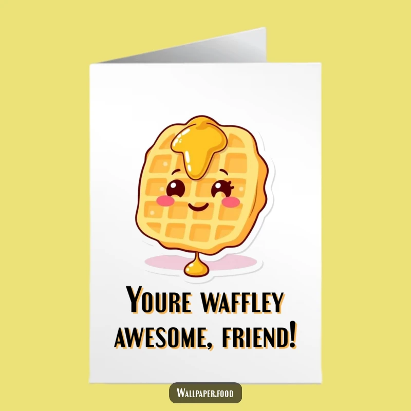 Free Printable Congrats Card: Waffle Character's Syrupy Success