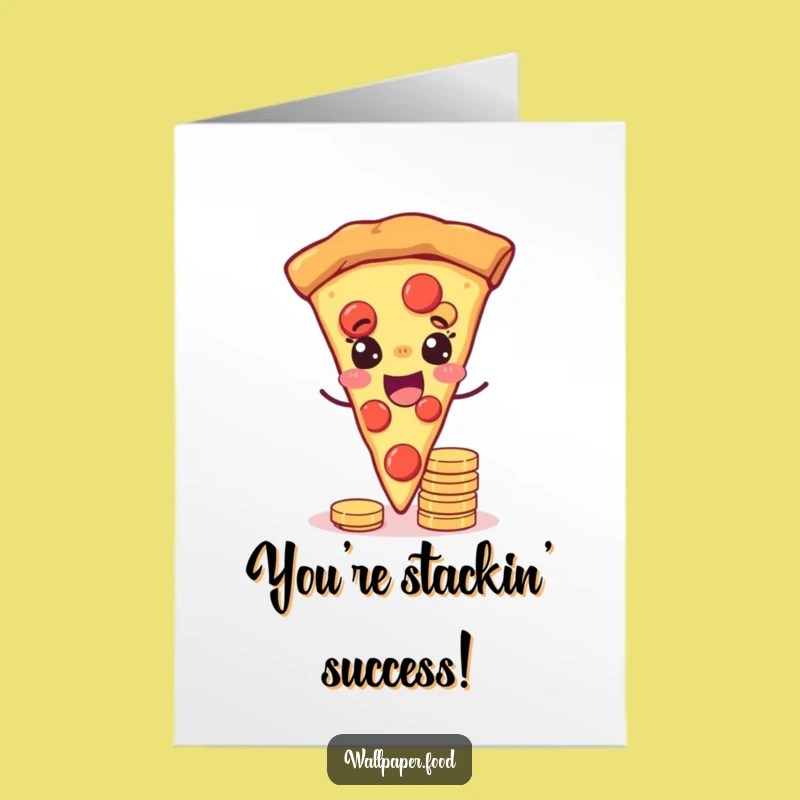 Free Printable Congratulations Card: Money Pizza Slice - Lucky Downloadable Gift!