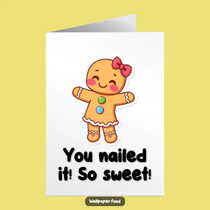 Free Printable Congratulations Gingerbread Card - Joyful Dancing Downloadable Gift