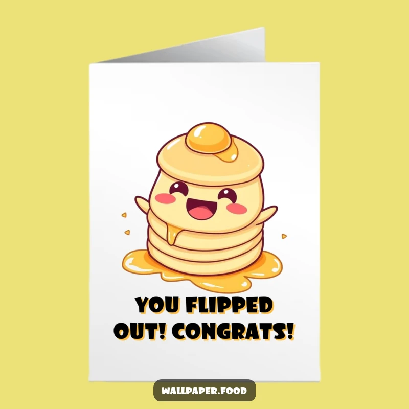 Free Printable Congrats Card: Pancake Syrup Splash, Celebratory Downloadable Art