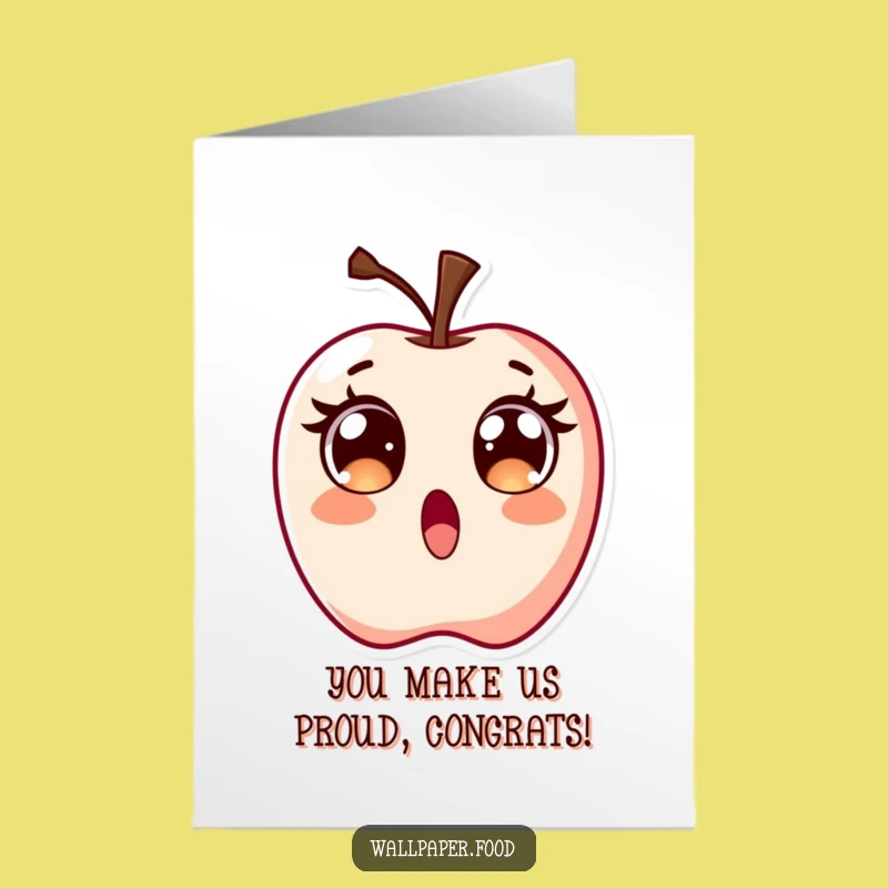 Free Printable Congrats Card: Surprised Candy Apple, Exclamatory Downloadable Greeting