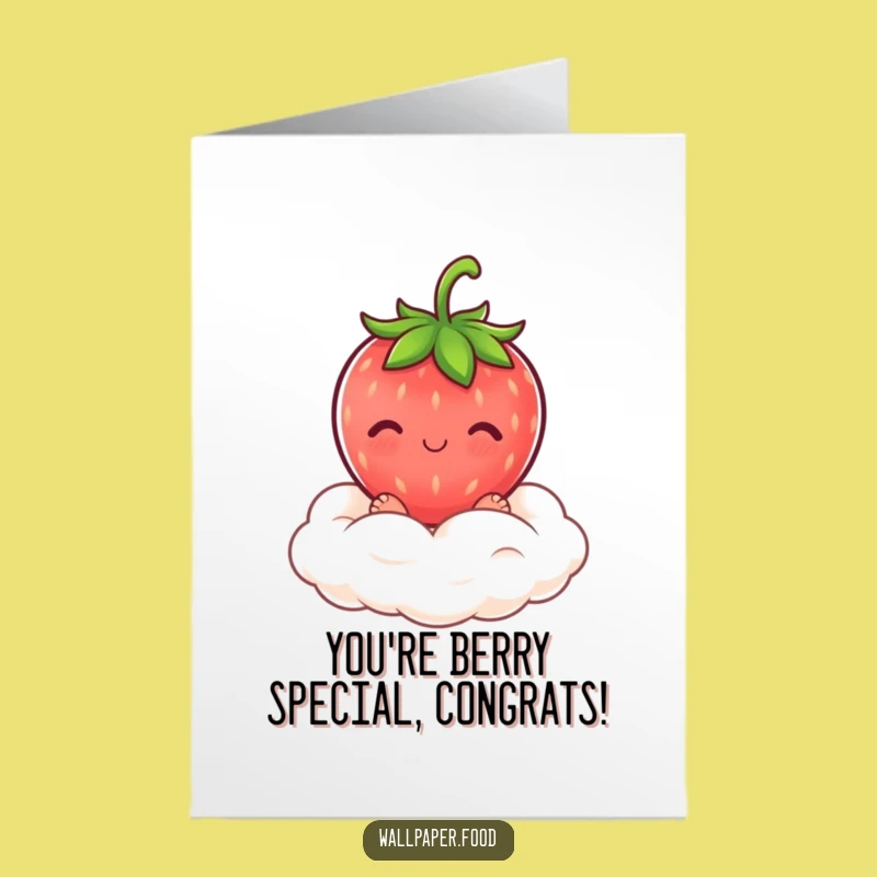 Free Printable Congrats Card: Strawberry Cloud Cheers to Your Success!