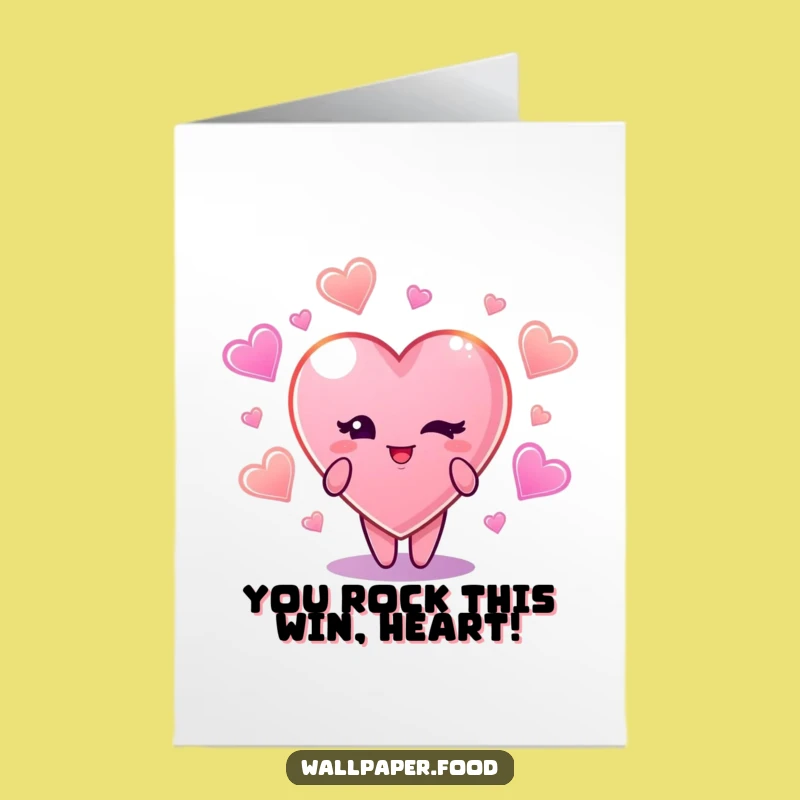 Free Printable Congrats Card: Winking Candy Heart - Downloadable Fun!