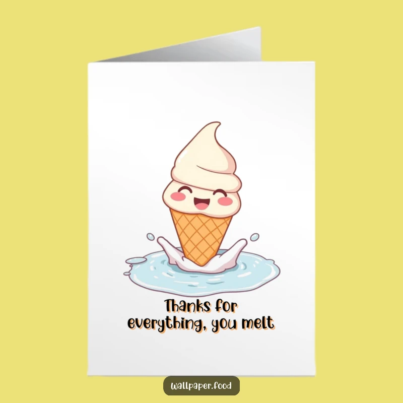 Free Printable Ice Cream Thank You Card: Splashing Cone for a Cool Gratitude Downloadable Gift