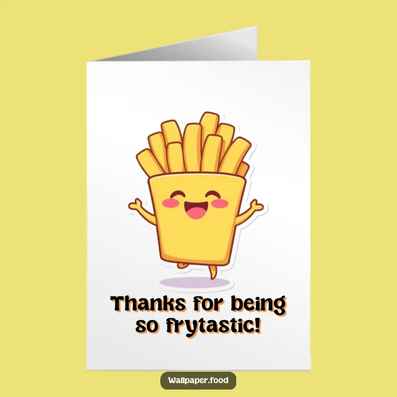 Free Printable Thank You Card: Giggling Fry's Shimmy, Grateful Downloadable Joy