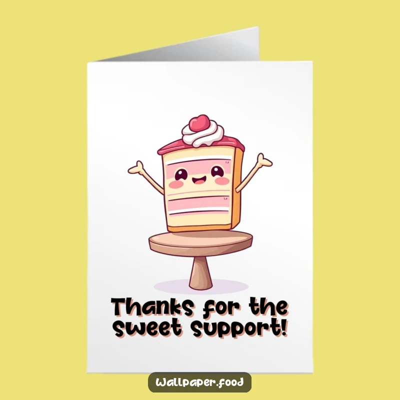 Free Printable Thank You Card: Humorous Cake Balancing, A Sweet and Funny Downloadable Appreciation Note